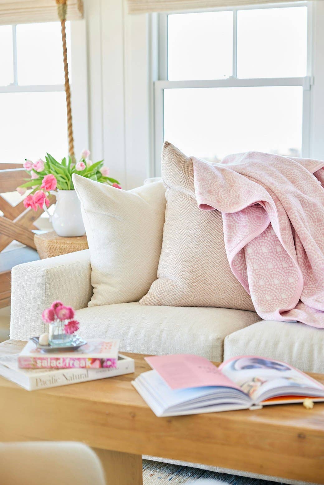Seaside Scallops Blush ChappyWrap Blanket - The Preppy Bunny