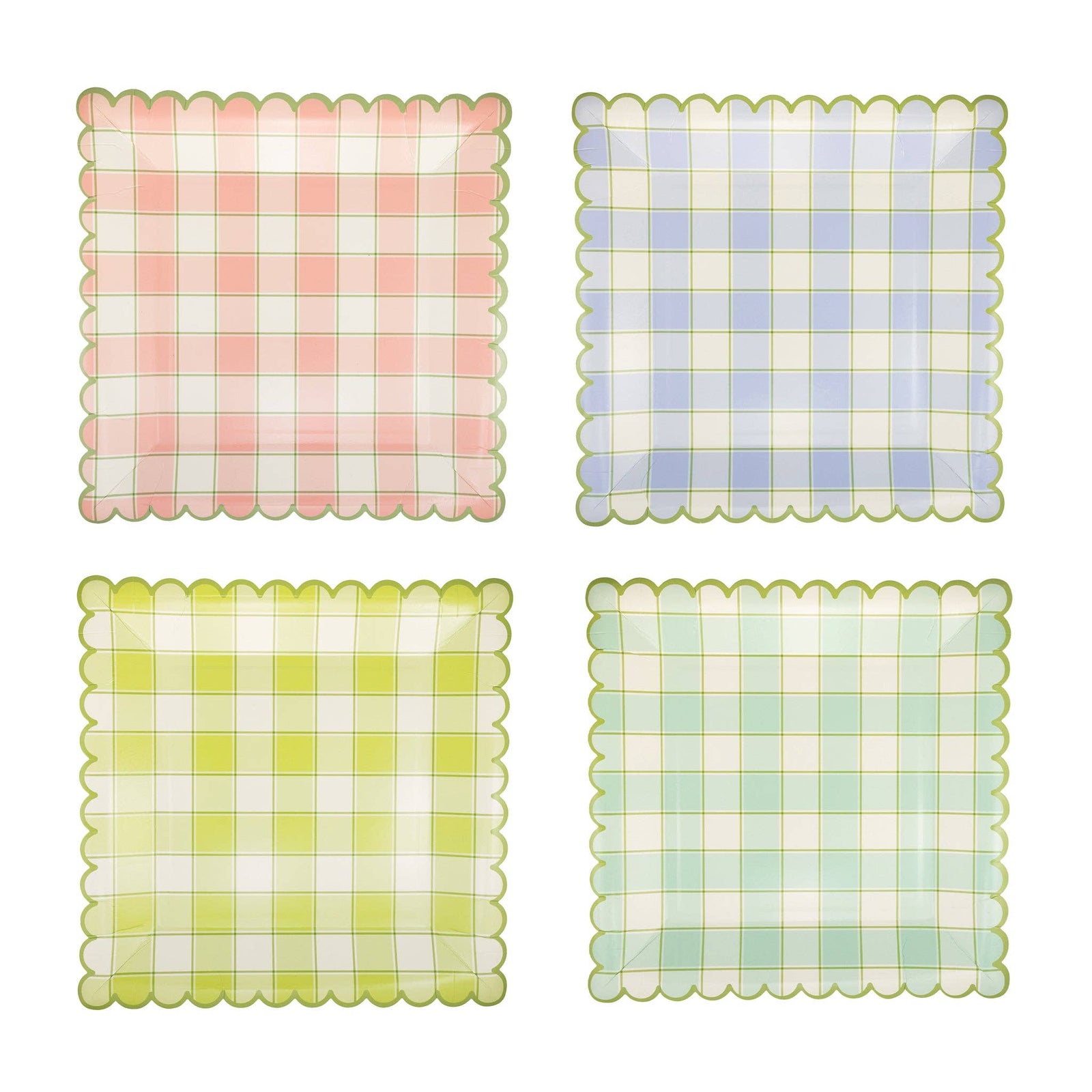 Plaid Paper Plate Set (8ct) - The Preppy Bunny