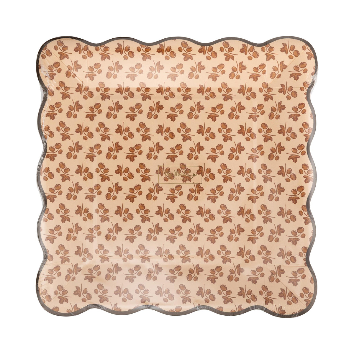 Autumn Block Print Paper Plates