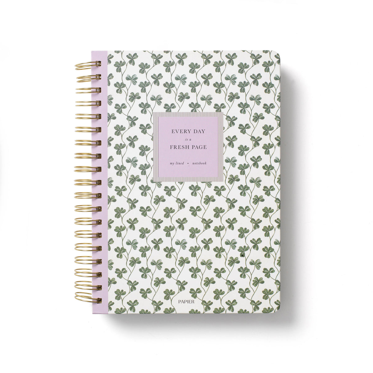 Lined Notebook, B5 Hardcover Spiral - Clover Vine