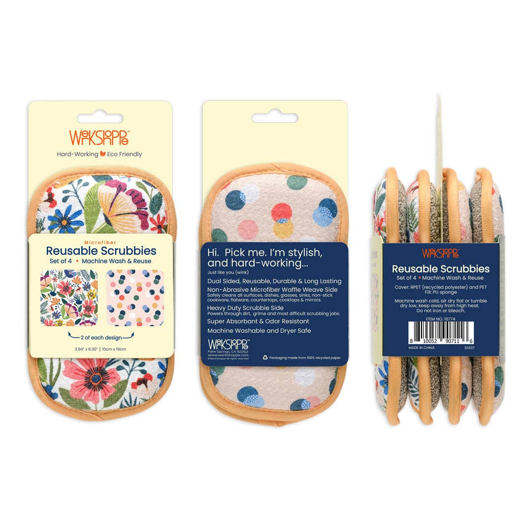 Field Of Flowers Scrubbies, Eco-friendly & Machine Washable - The Preppy Bunny