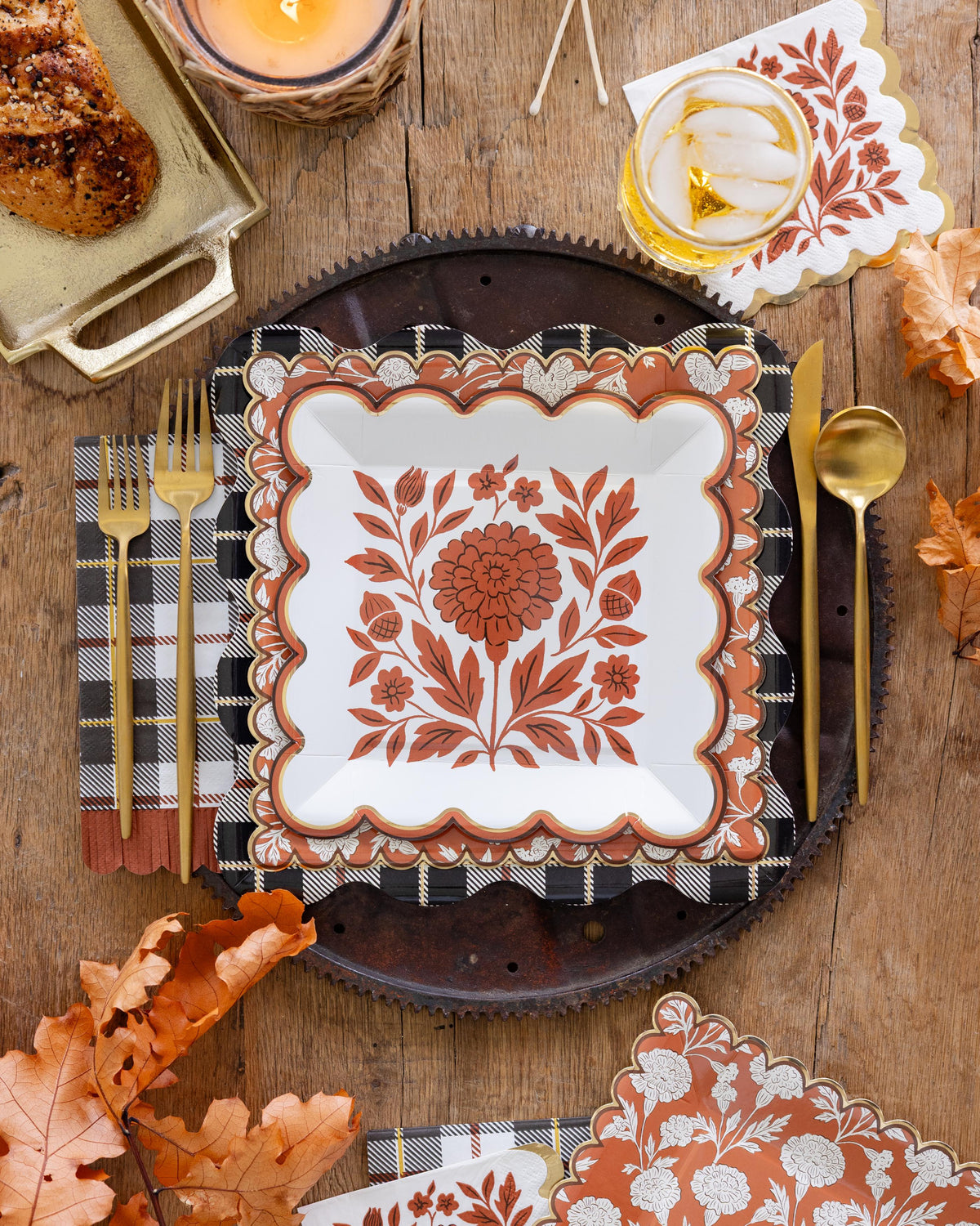 Fall Flora Paper Cocktail Napkins