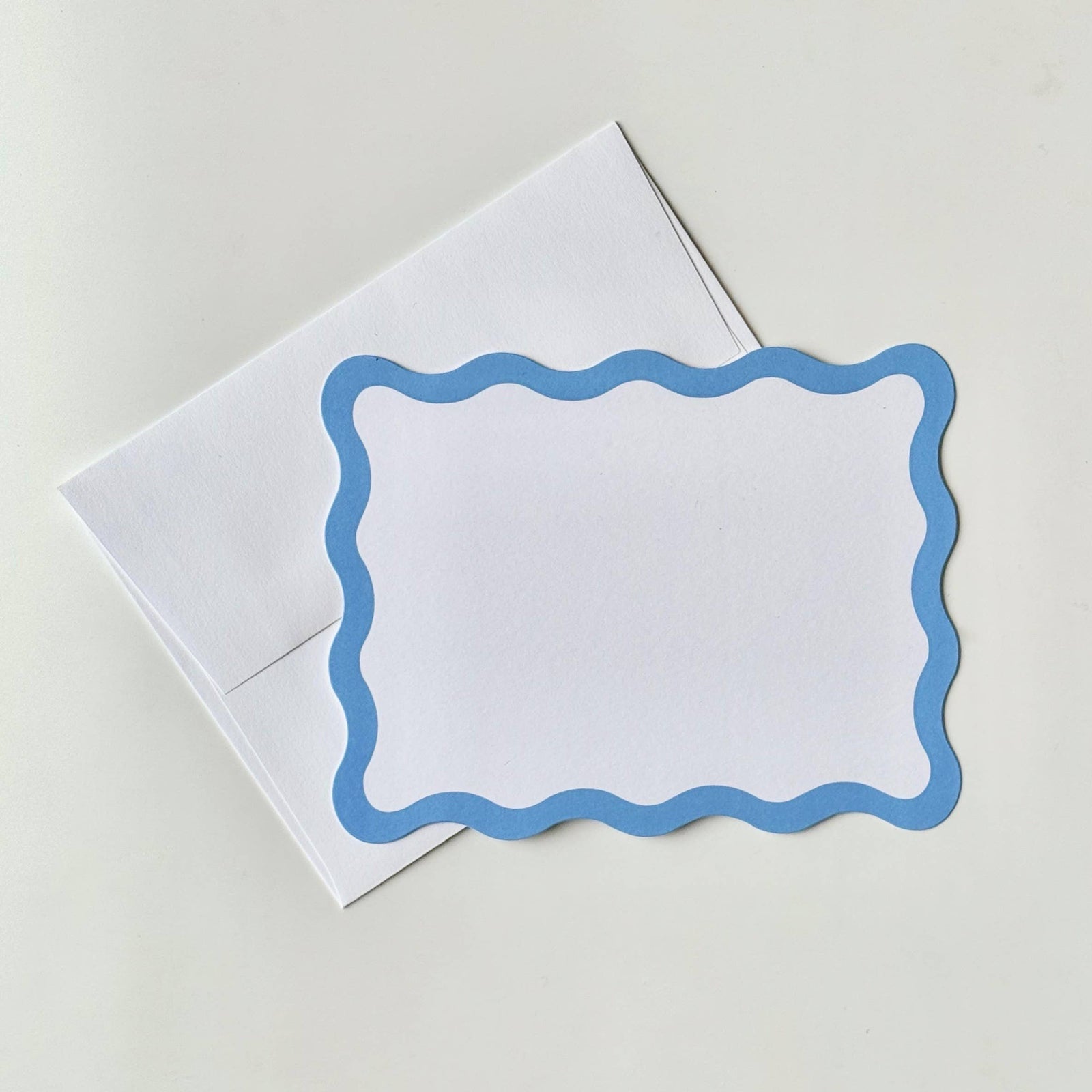Scallop Edge, Sky - Flat Note Cards - The Preppy Bunny