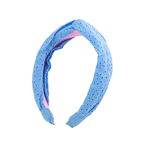 Twist Headband in Frenchie Blue Eyelet by Lilly Pulitzer - The Preppy Bunny