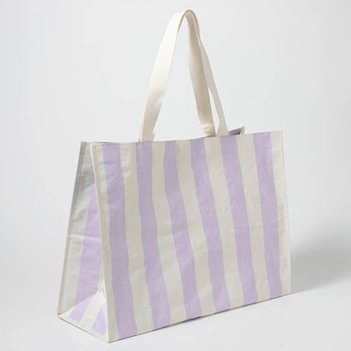 Carryall Beach Bag Rio Sun Pastel Lilac Stripe - The Preppy Bunny