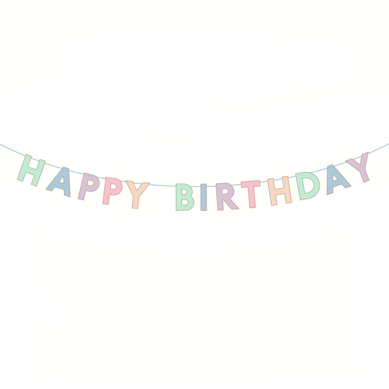 PASTEL HAPPY BIRTHDAY SIGNATURE BANNER - The Preppy Bunny