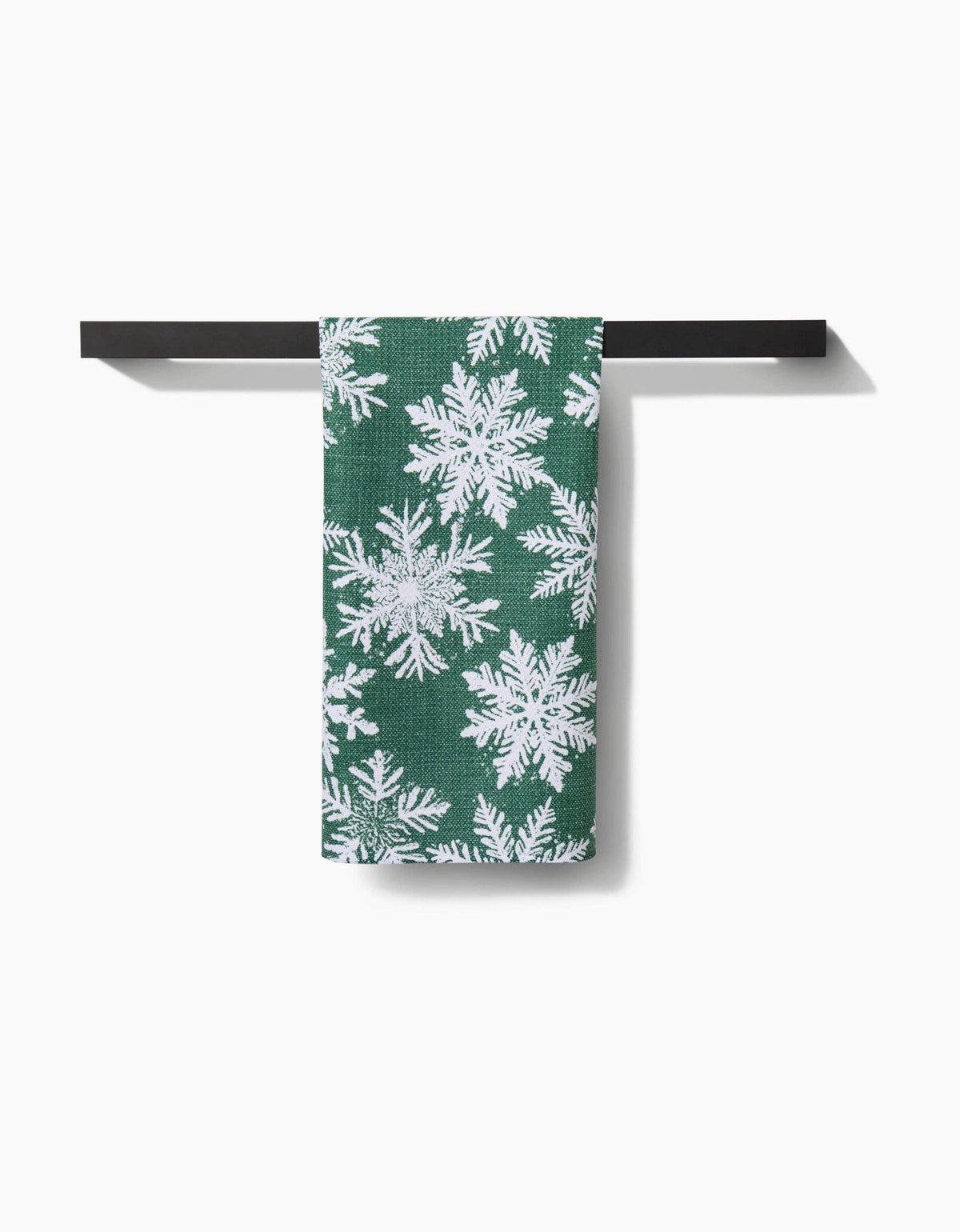 Snowy Days Green Tea Towel by Geometry - The Preppy Bunny