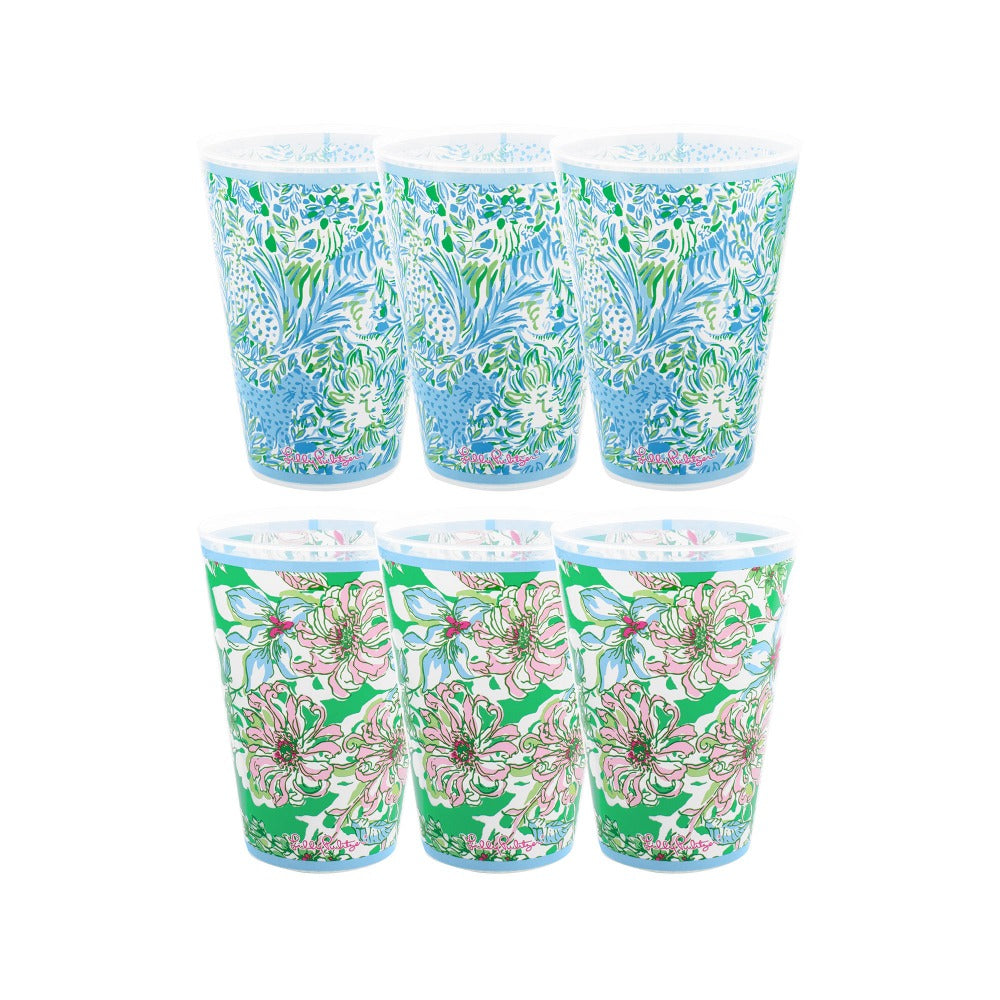 Pool Cups in Lins/Blossom Views by Lilly Pulitzer - The Preppy Bunny