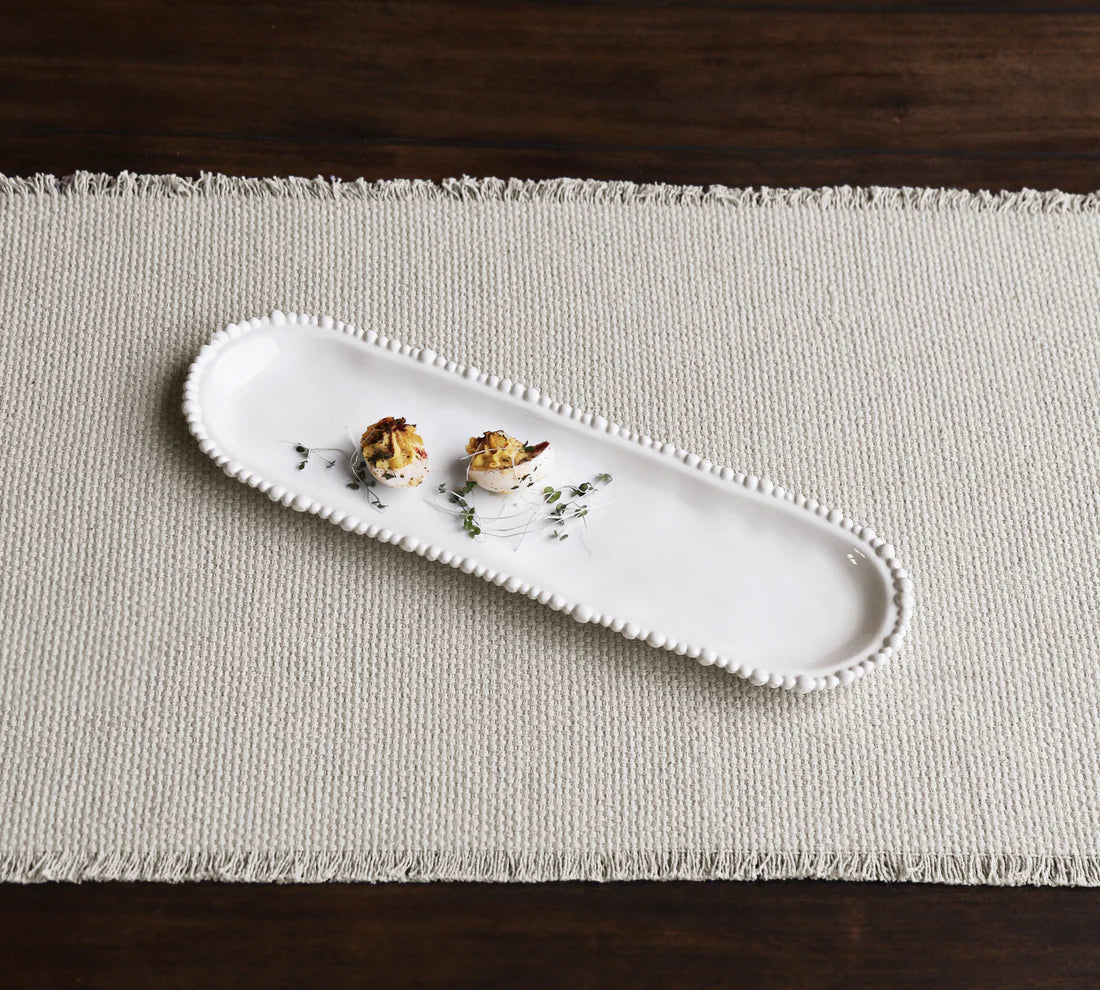 VIDA Alegria Medium Baguette Platter in White - The Preppy Bunny