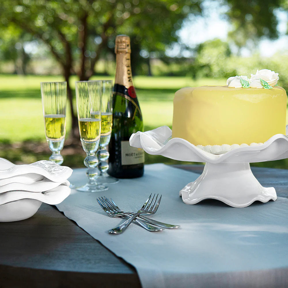 VIDA Havana Pedestal Cake Plate in White