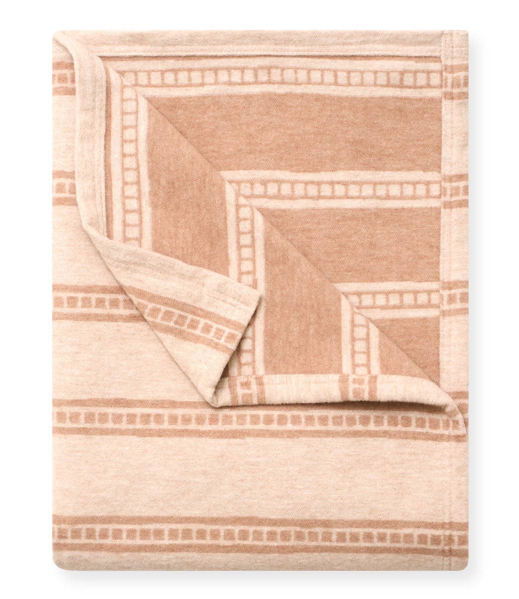 Tile Stripe Tan Lightweight Blanket by ChappyWrap