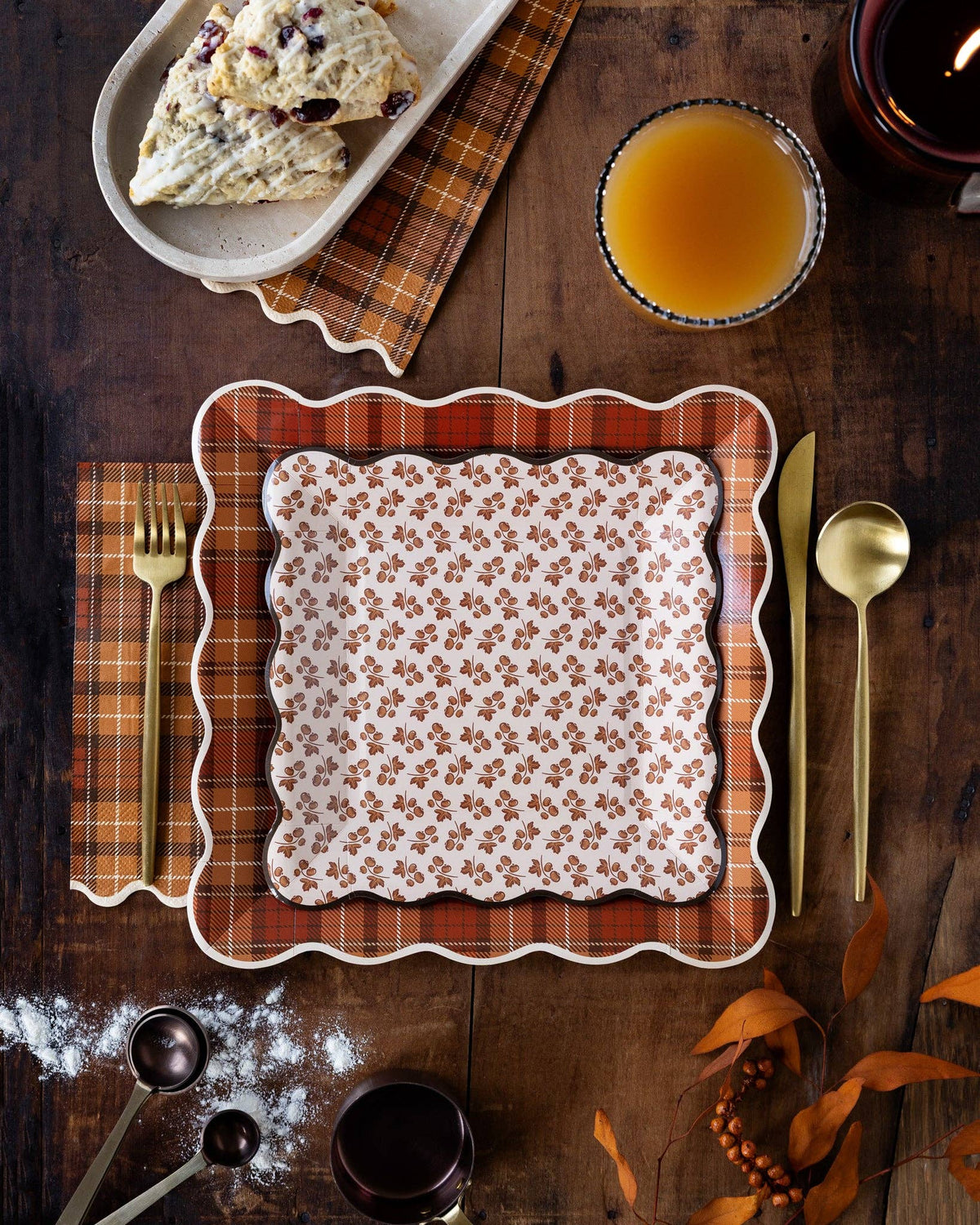Autumn Plaid Paper Plates