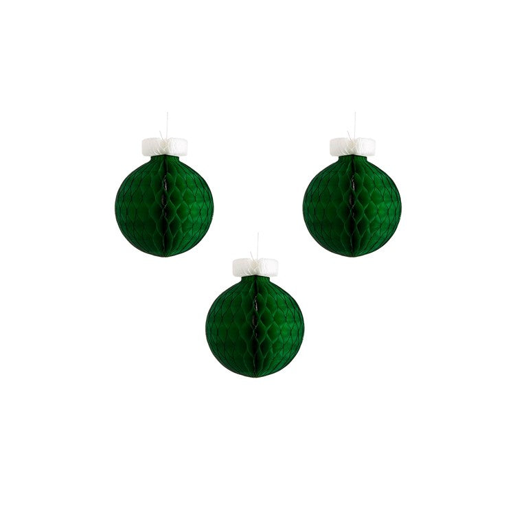 Honeycomb Small Classic Green Ornament Set of 3 - The Preppy Bunny