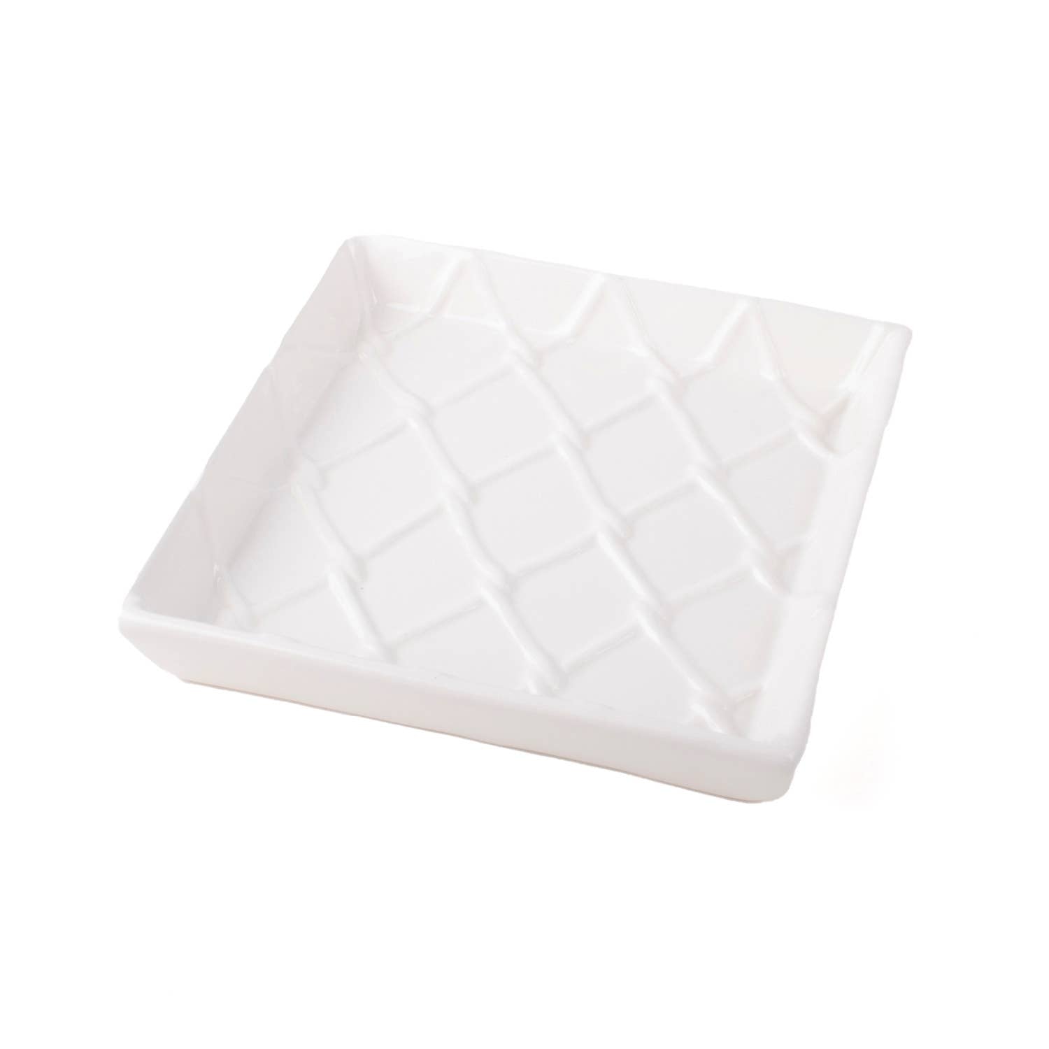White Textured Beverage Napkin Tray - The Preppy Bunny