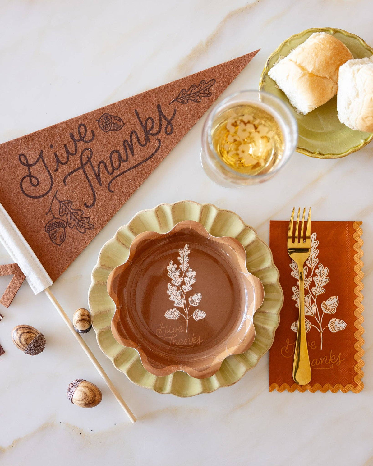 Give Thanks Dessert Paper Plates - The Preppy Bunny