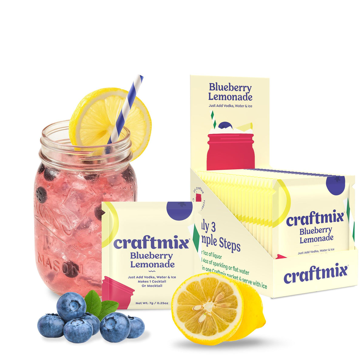 Blueberry Lemonade Cocktail / Mocktail Mixer - Single Serving