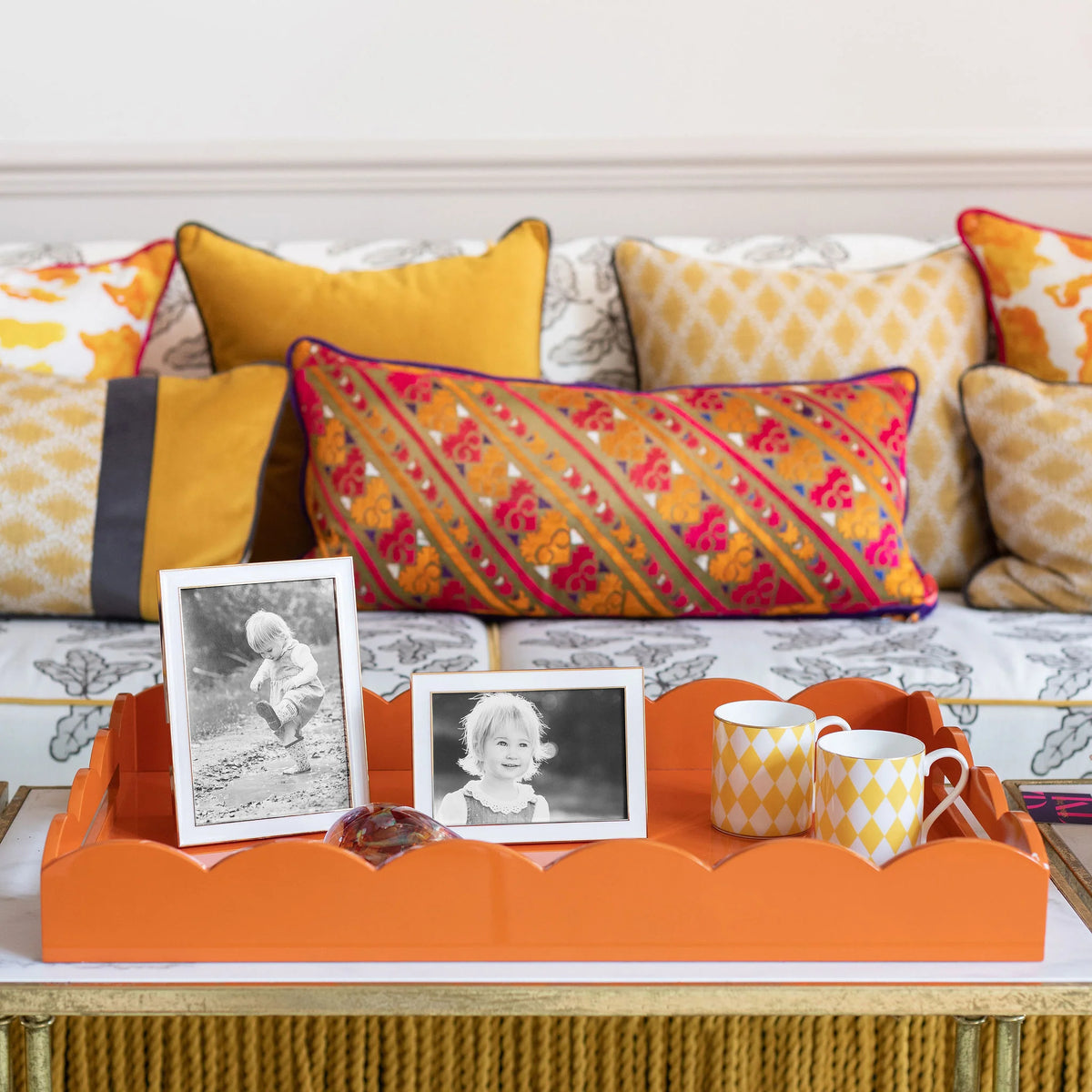 White Enamel & Gold Picture Frame - The Preppy Bunny