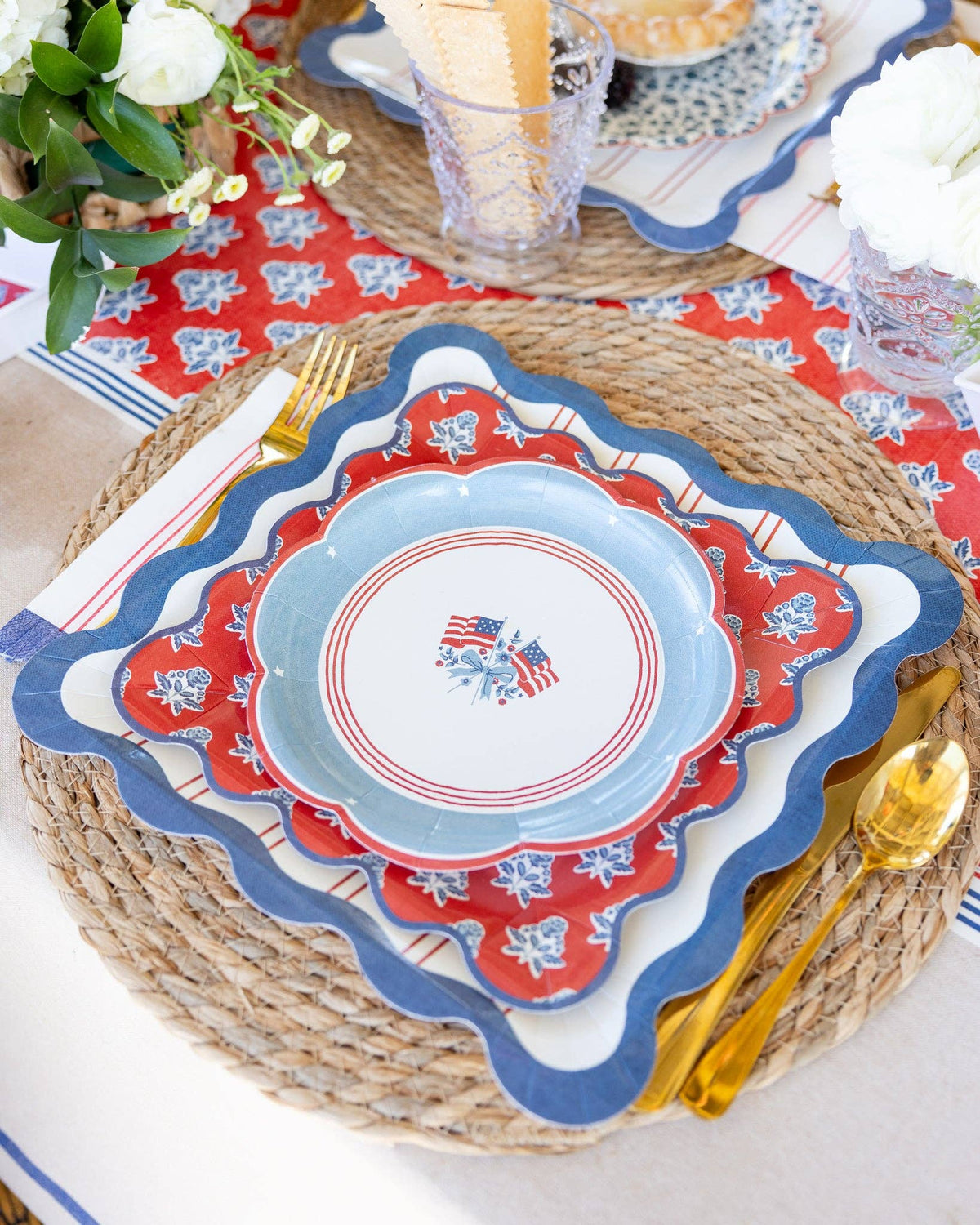 Flag Paper Plates - The Preppy Bunny
