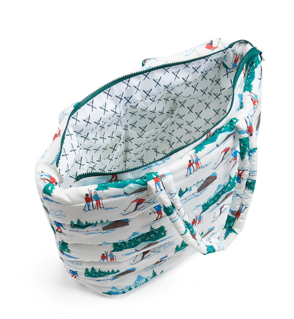 Luxe Ski Puffer Tote Bag in Hit the Slopes