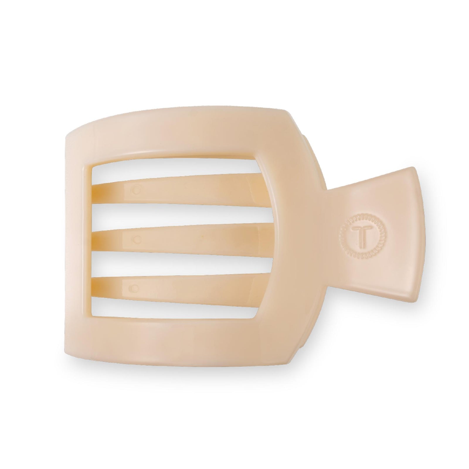 Square Flat Hair Clip | Large | Almond Beige - The Preppy Bunny