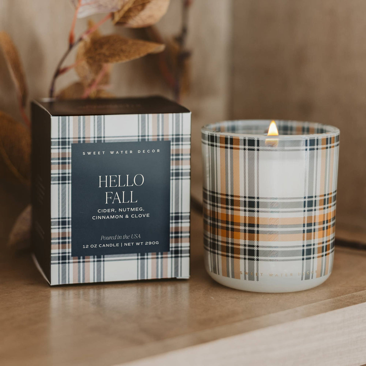 Hello Fall 12 oz Boxed Soy Candle