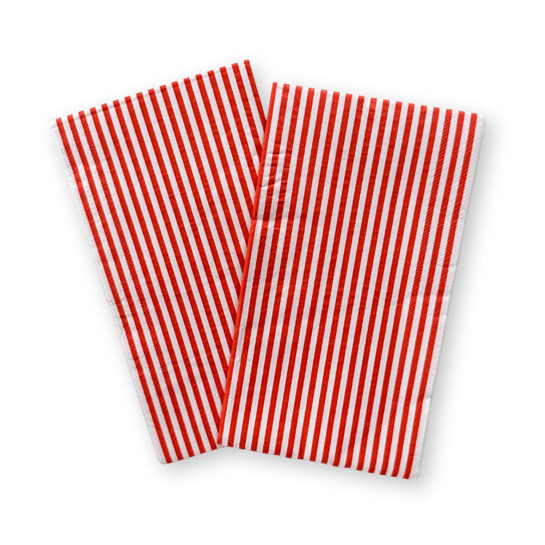 Red & White Candy Stripe Guest Napkins (24pcs) - The Preppy Bunny