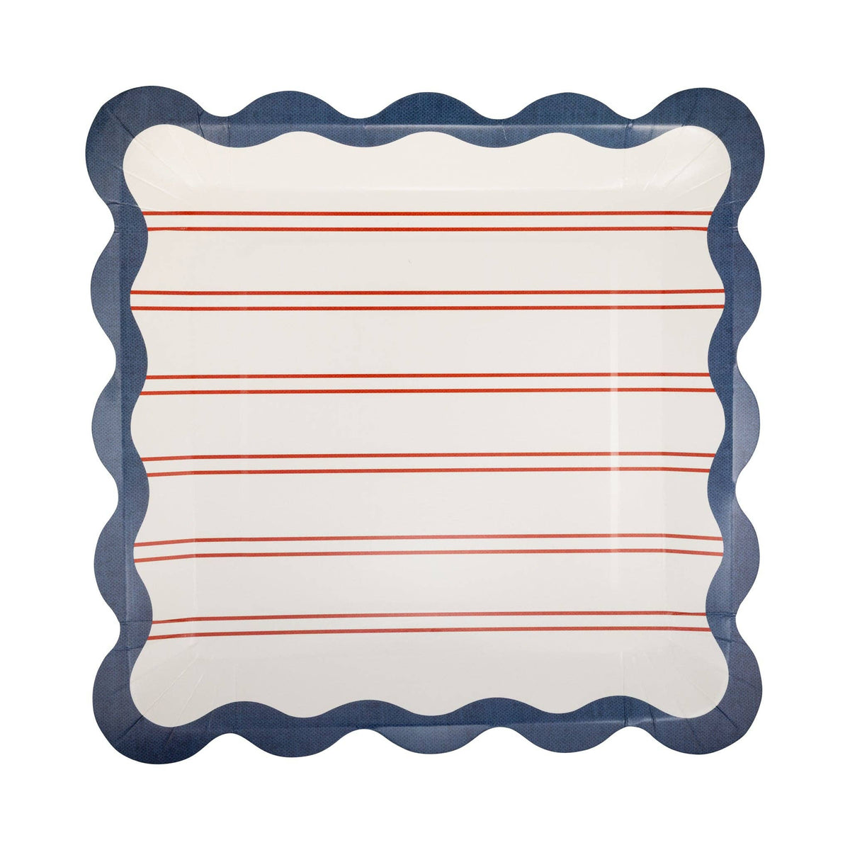 Red Stripes Paper Plates - 11" - The Preppy Bunny