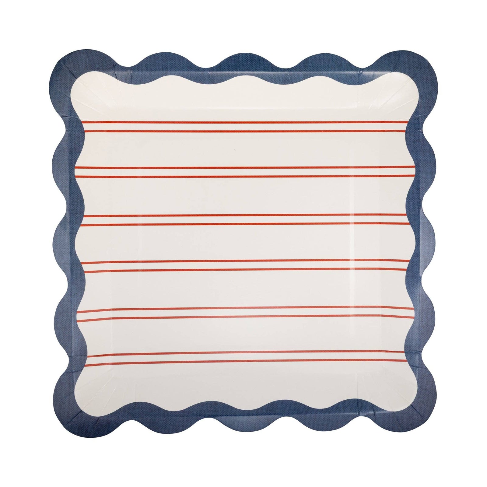 Red Stripes Paper Plates - 11" - The Preppy Bunny