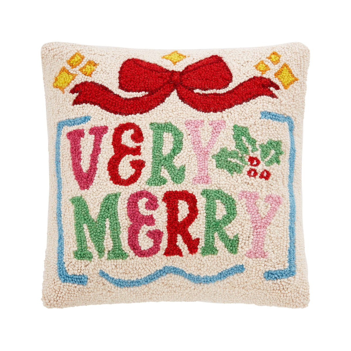 Very Merry Hook Pillow - The Preppy Bunny