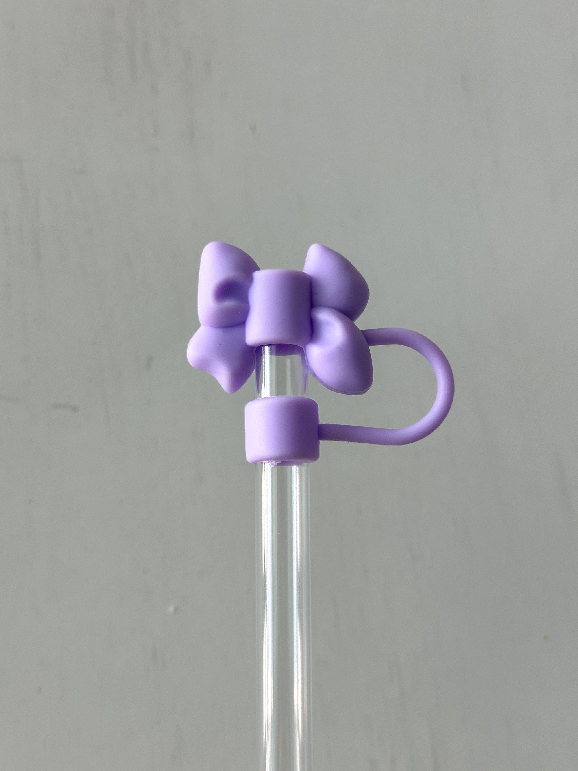 Purple Bow Straw Cover 10MM - The Preppy Bunny