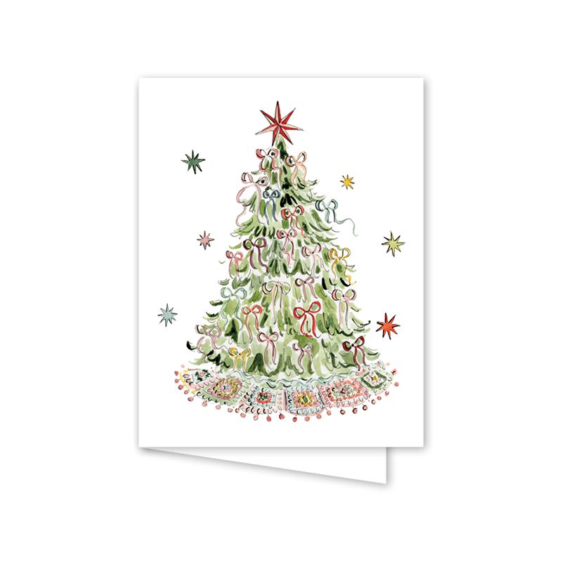 Paper Chain Tree Christmas Greeting Card