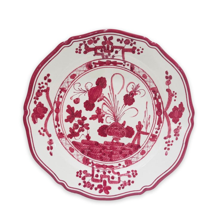 VIDA Faenza 11" Dinner Plate Set of 4 in Deep Pink and White - The Preppy Bunny