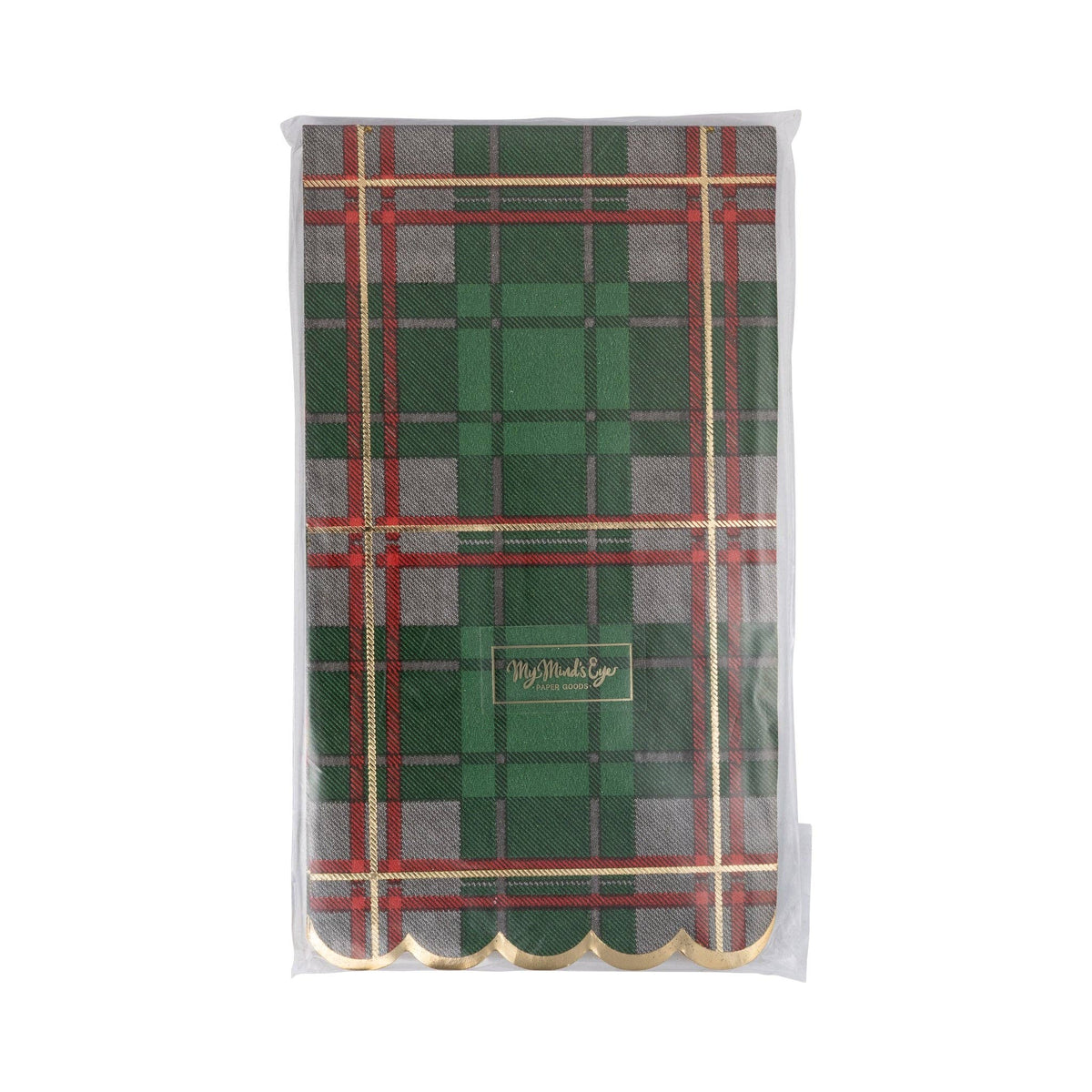Green Christmas Plaid Paper Dinner Napkins - The Preppy Bunny