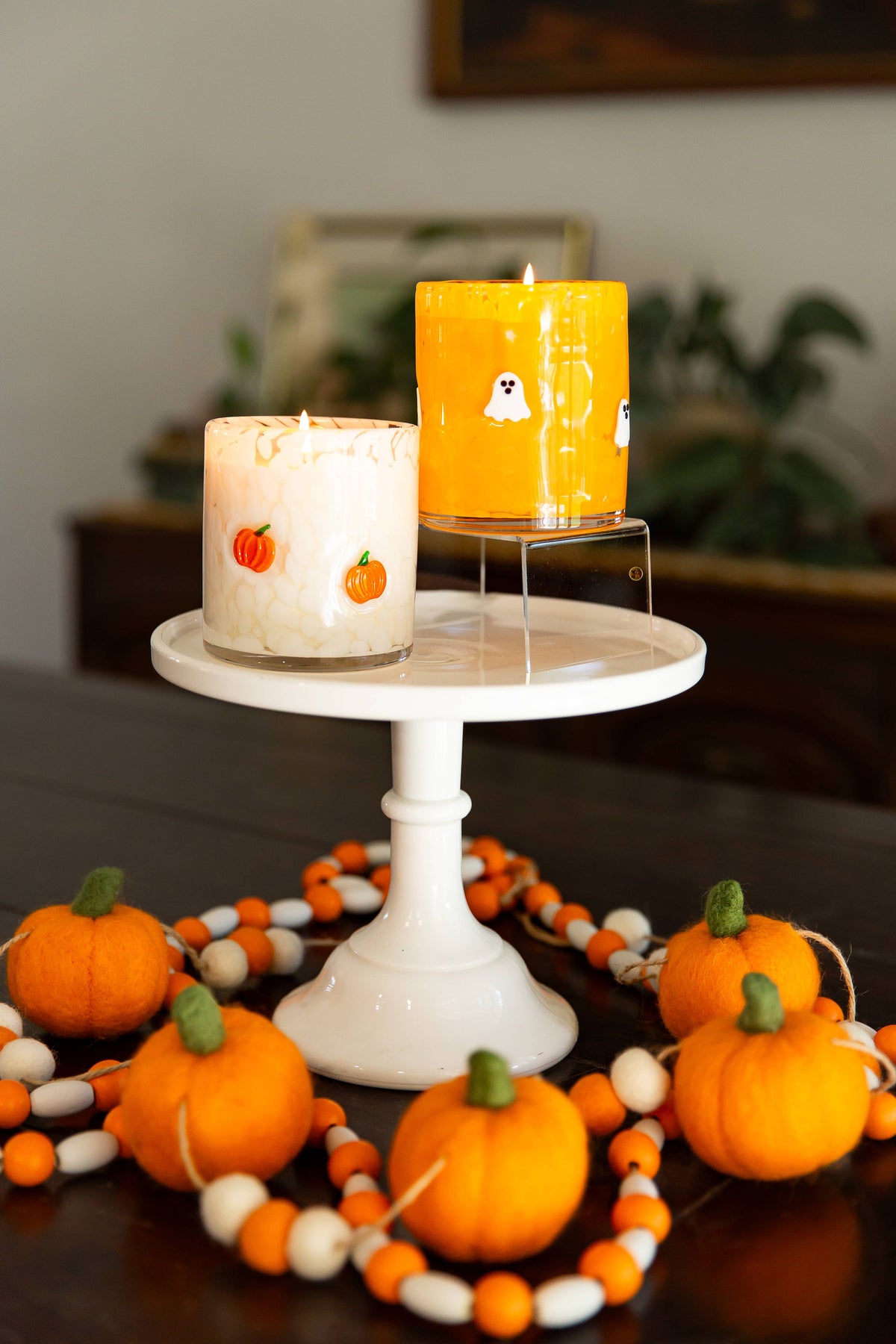 Candy Corn Ghost 12oz Icon Confetti Halloween Candle - The Preppy Bunny
