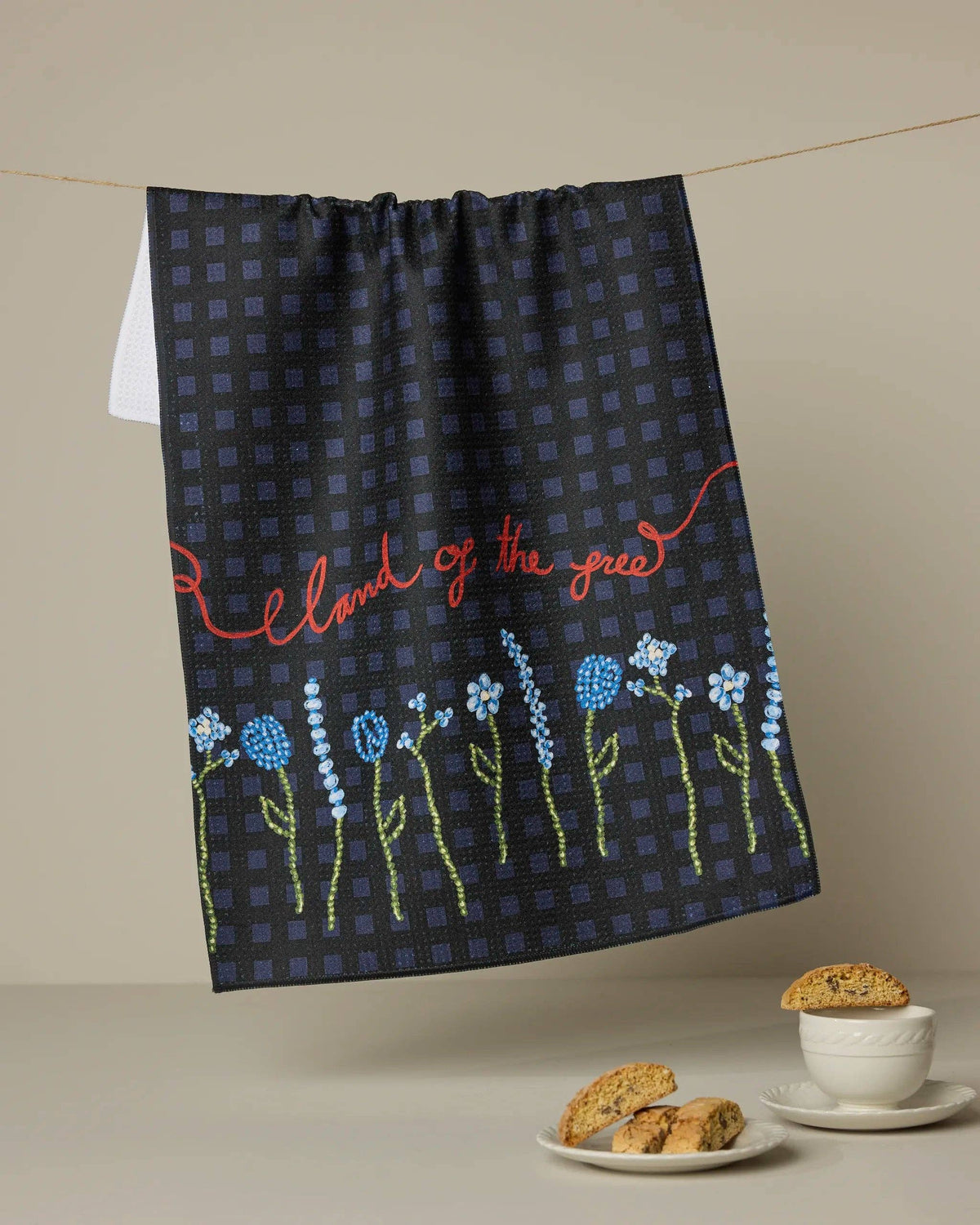 Land of Free Tea Towel by Geometry