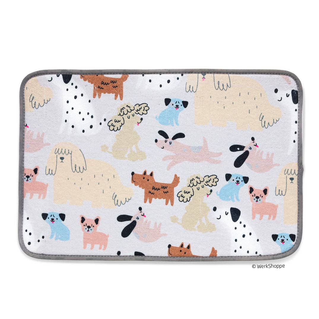 Pooches & Pups Microfiber Pet Bowl Mat, Dog Food Placemat - The Preppy Bunny