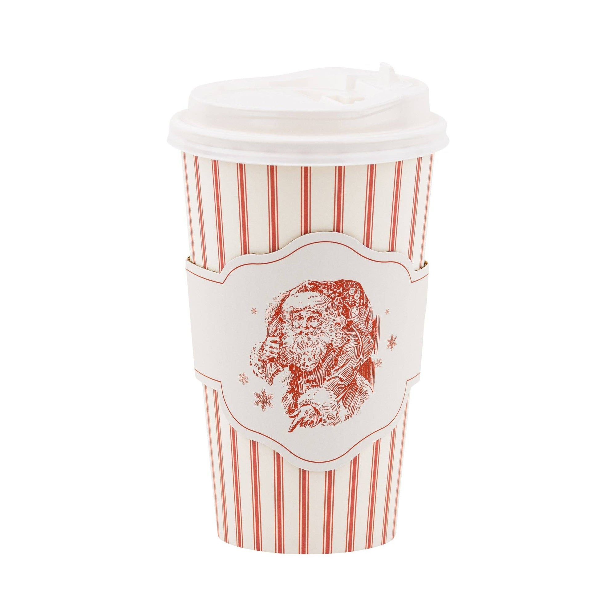 Vintage Santa Stripe To Go Cups - The Preppy Bunny