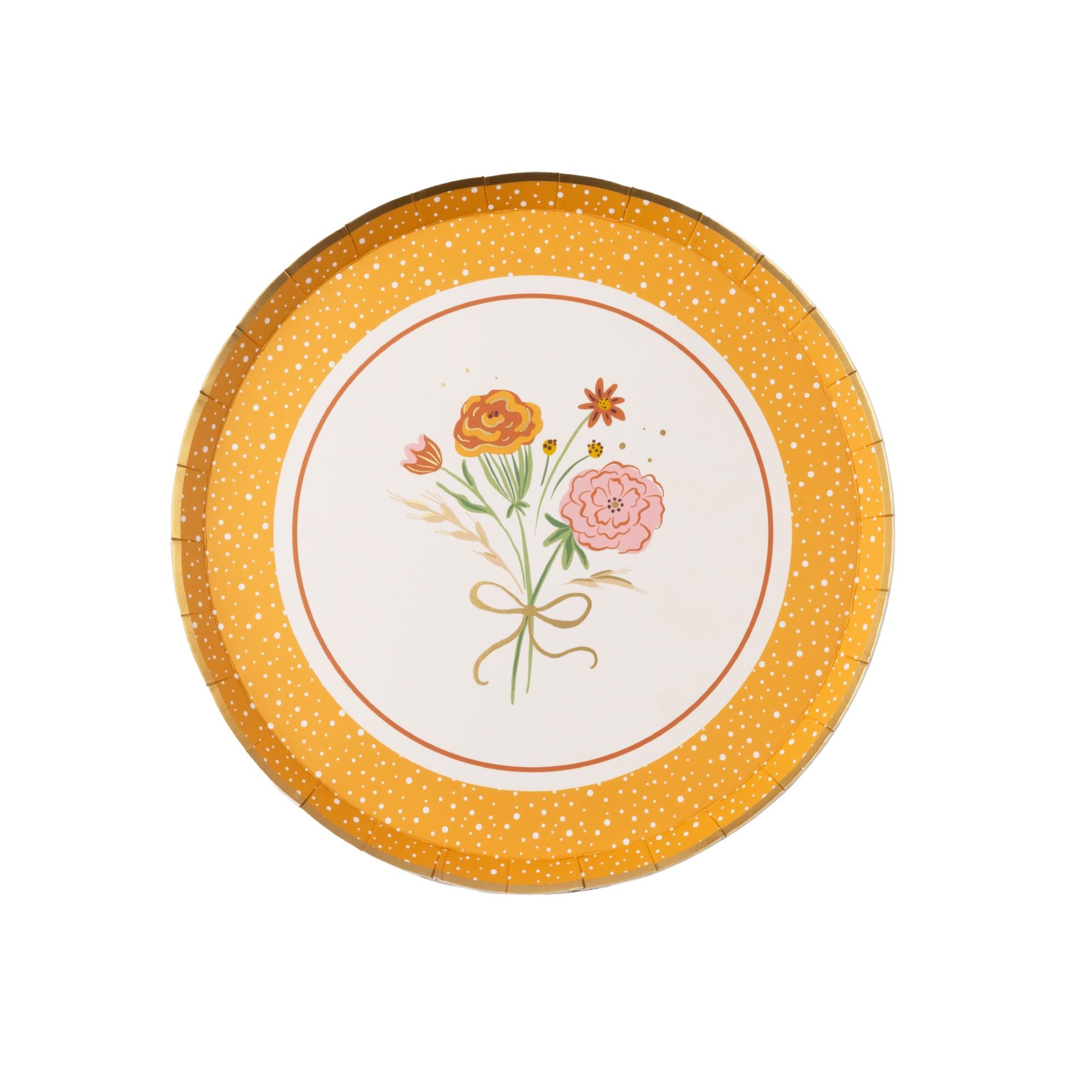 Cozy Fall Floral Paper Dessert Plates