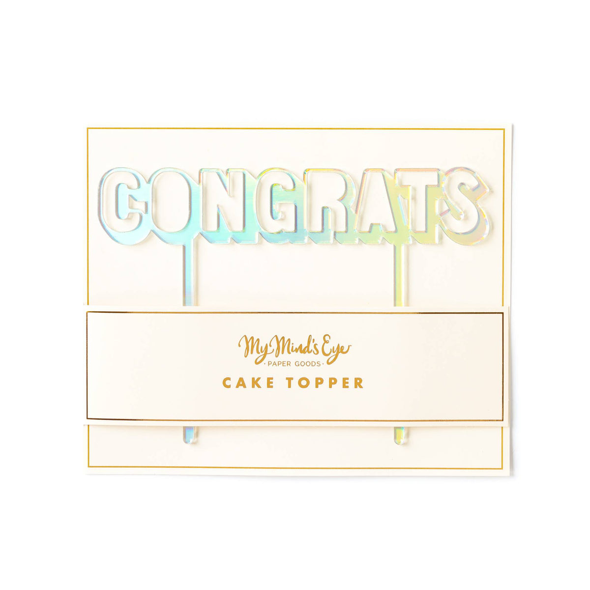 Congrats Cake Topper - Holographic - The Preppy Bunny
