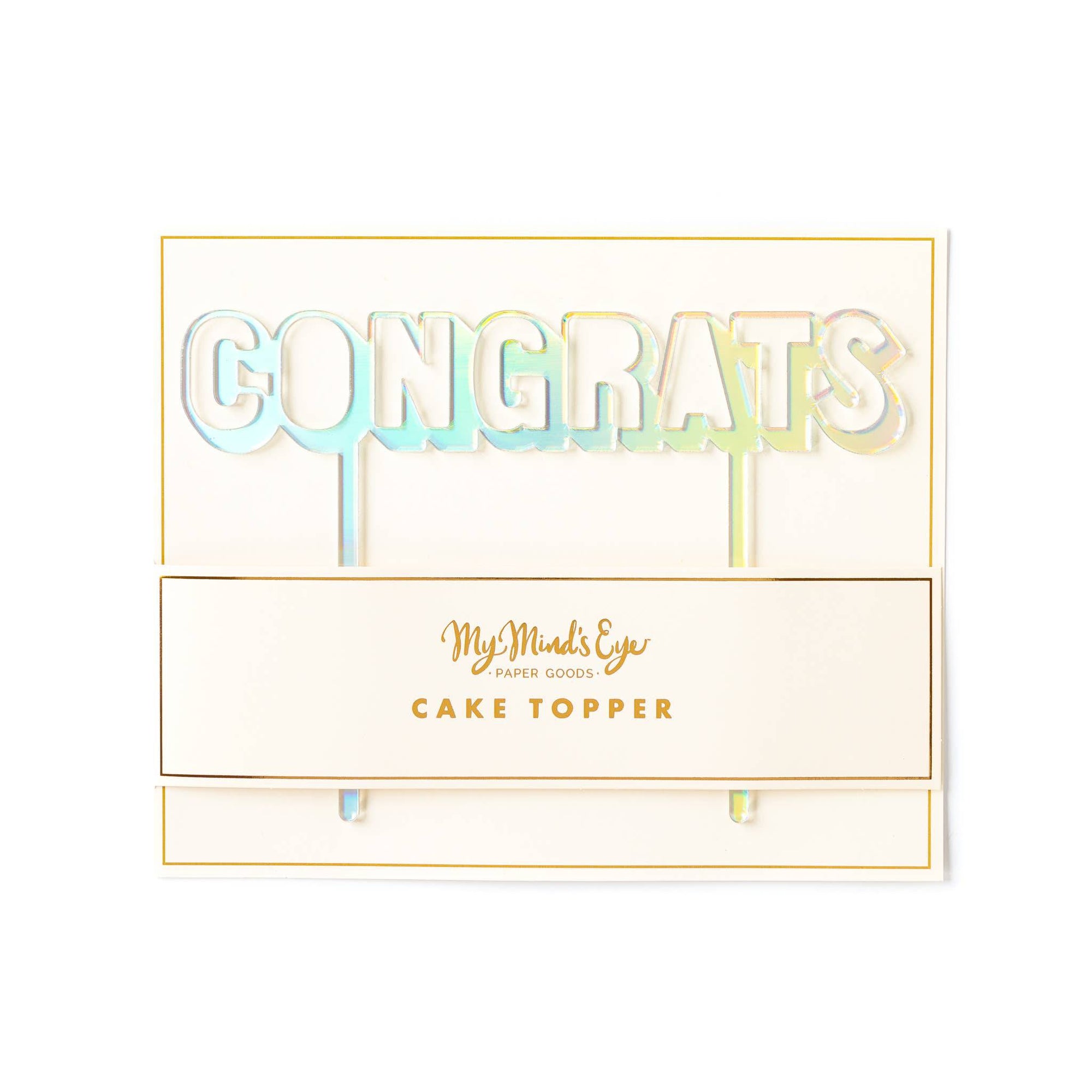 Congrats Cake Topper - Holographic - The Preppy Bunny