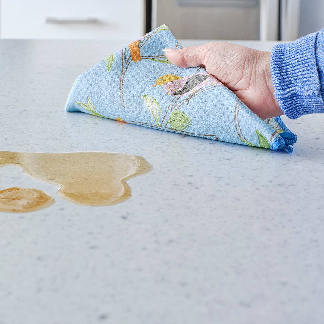 Floral Finch & Friends Towels, High Performance Waffle Weave - The Preppy Bunny