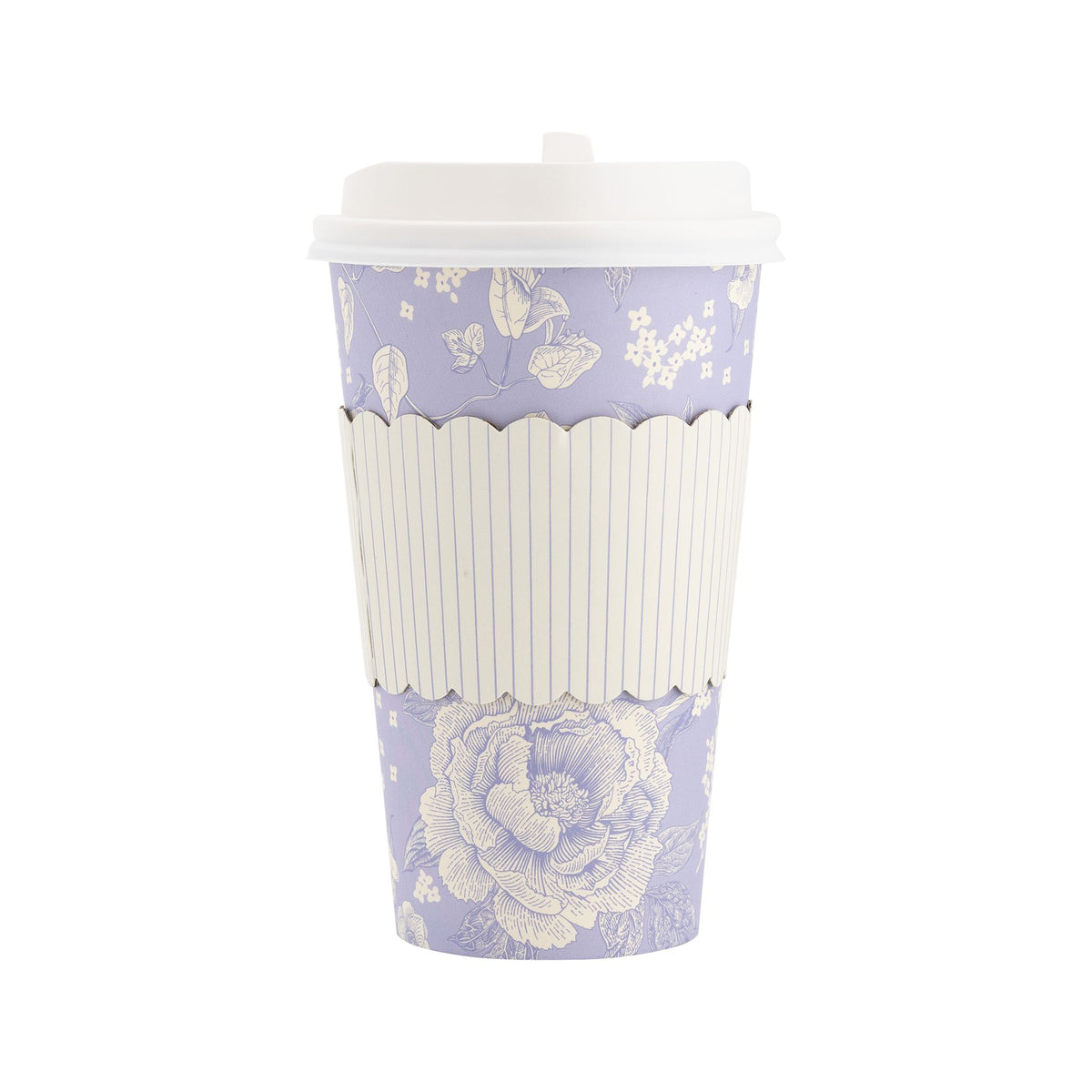Blue Pinstripe Floral To-Go Cup - The Preppy Bunny