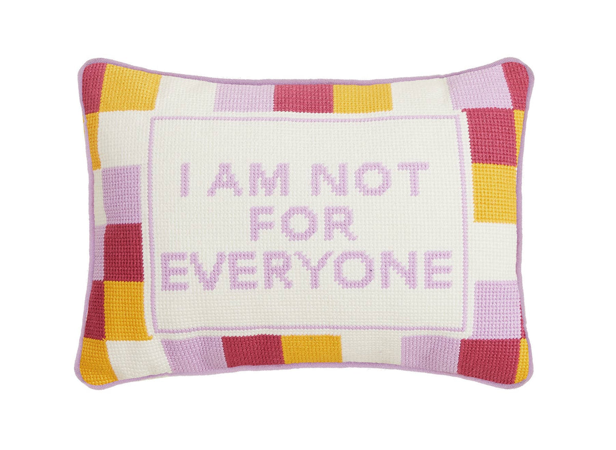 Not For Everyone Embroidered Needlepoint Pillow - The Preppy Bunny