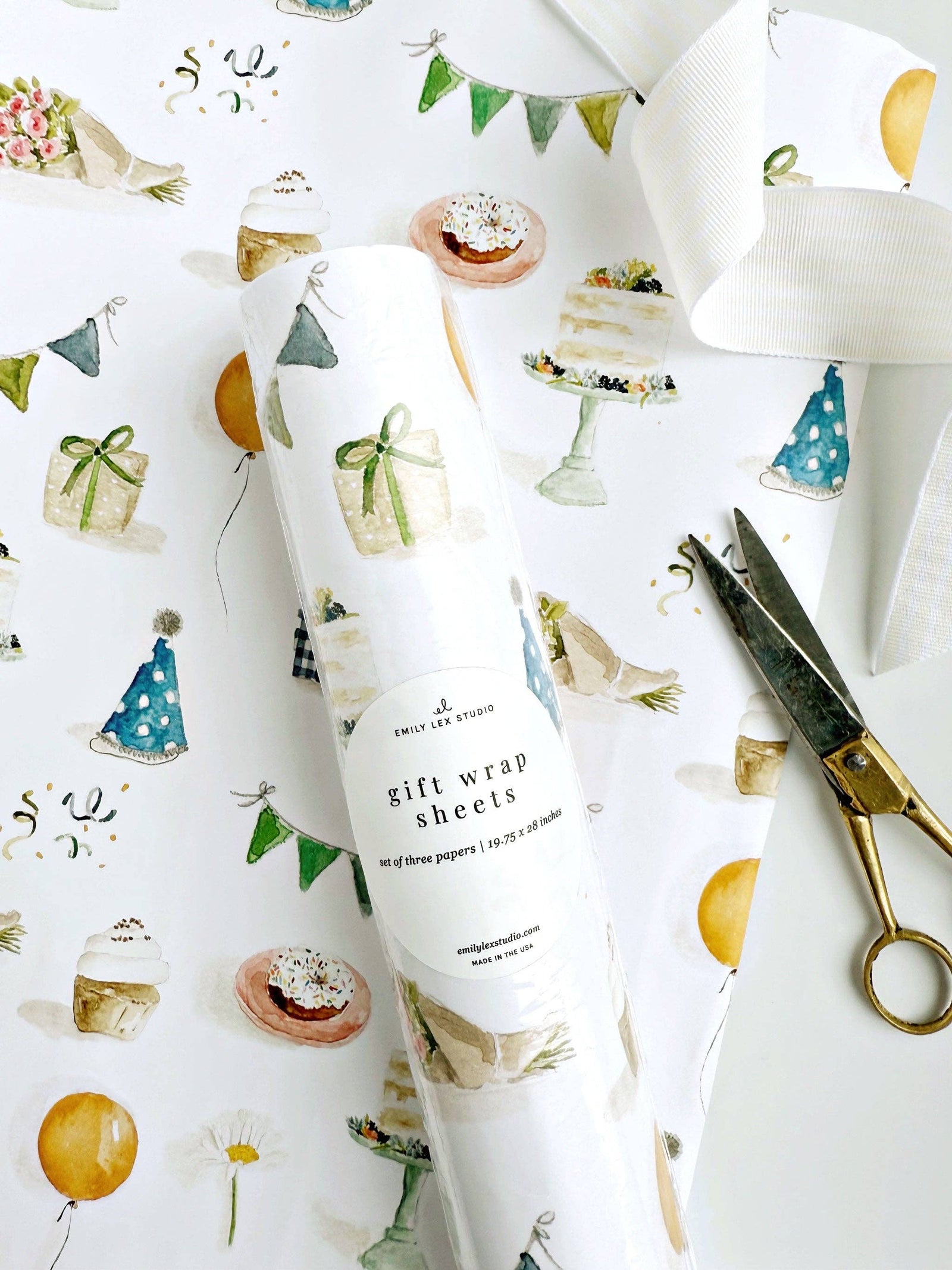 Celebrate gift wrapping paper - The Preppy Bunny