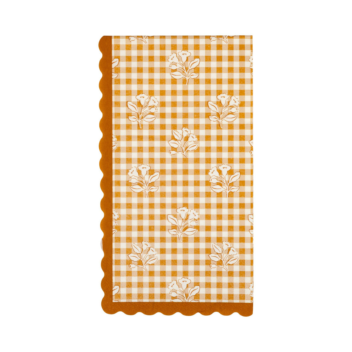 Rust Gingham Block Print Dinner Paper Napkins