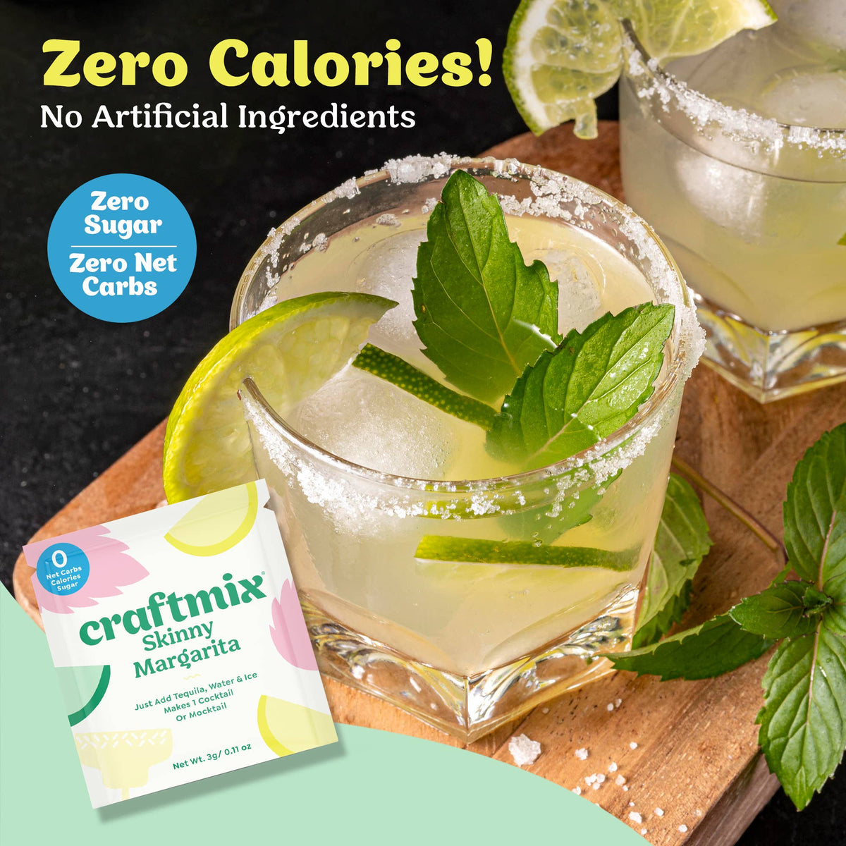 Skinny Margarita Cocktail / Mocktail Mixer - Single Serving