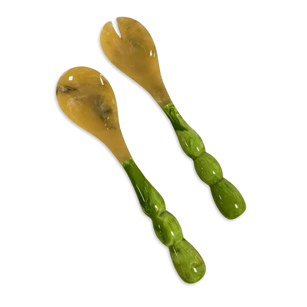 RESIN Rio Bubble Salad Servers in Green - The Preppy Bunny