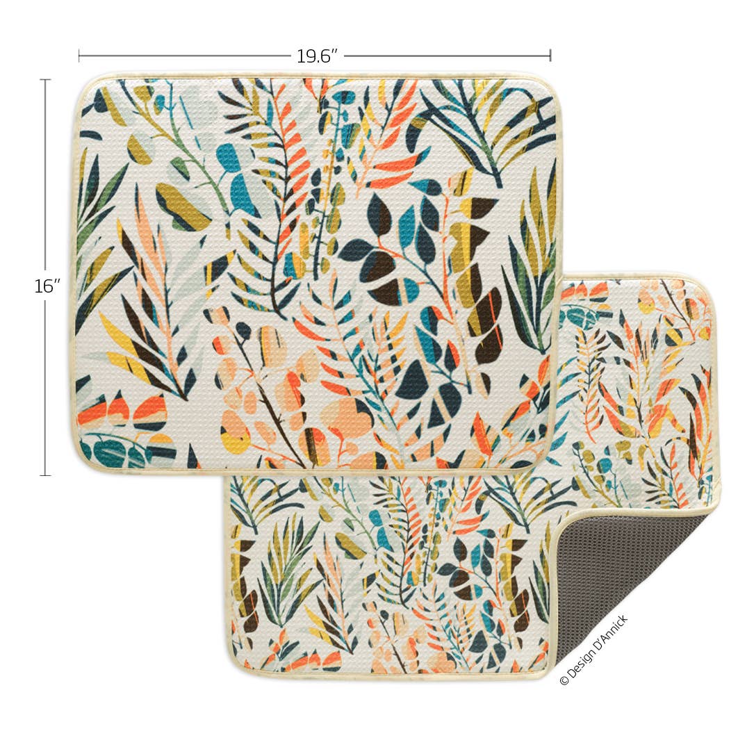 Colorful Leaves Dish Drying Mats, Set of 2 - The Preppy Bunny