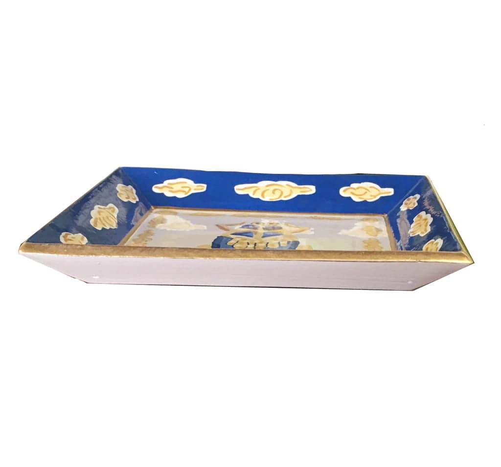 Buggy Tray in Navy Square by Dana Gibson - The Preppy Bunny