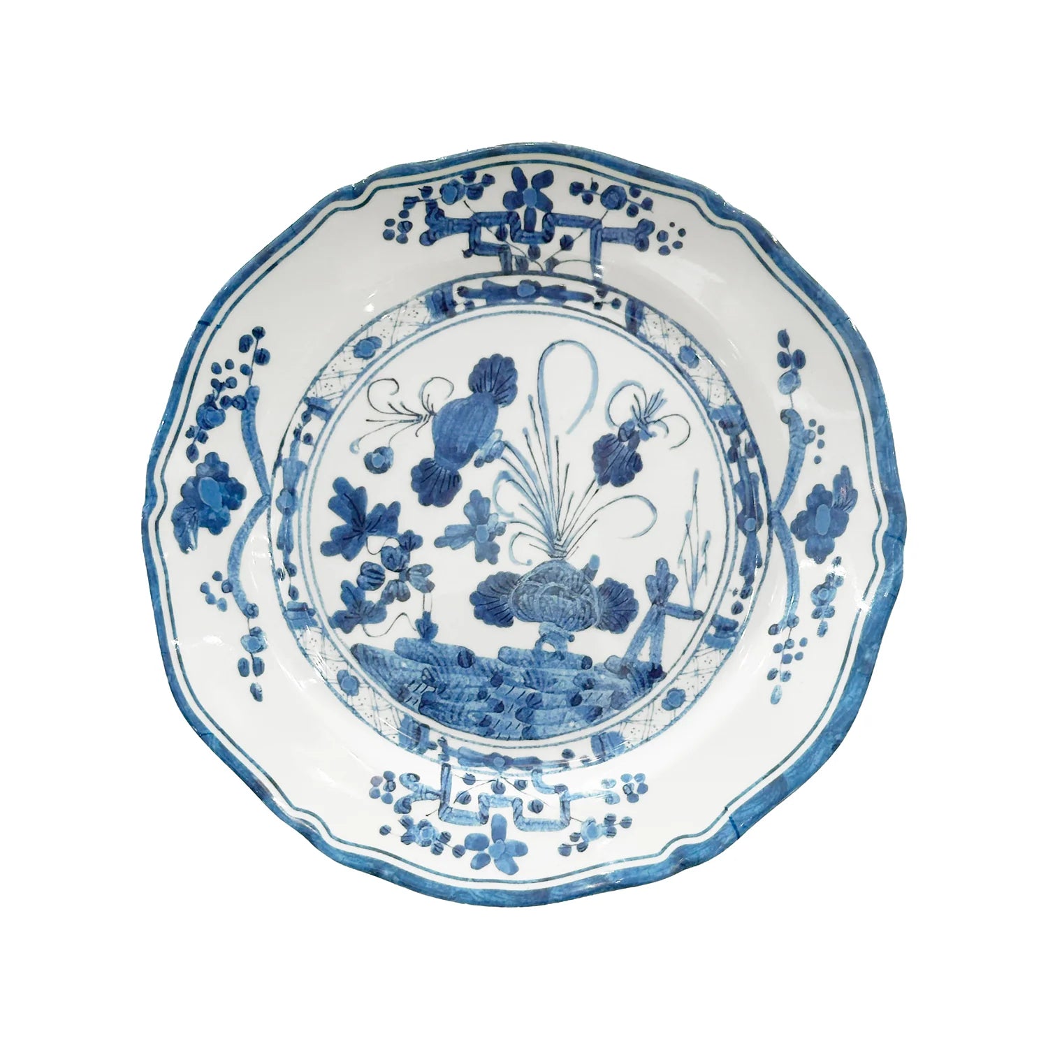 VIDA Faenza 9" Salad Plate Set of 4 in White and Blue - The Preppy Bunny